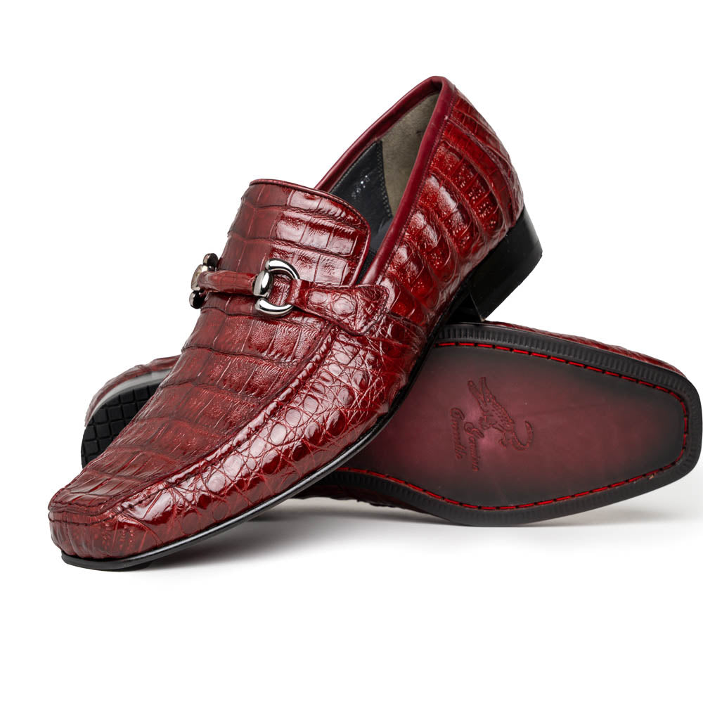 Los Altos Caiman Bit Loafers Burgundy