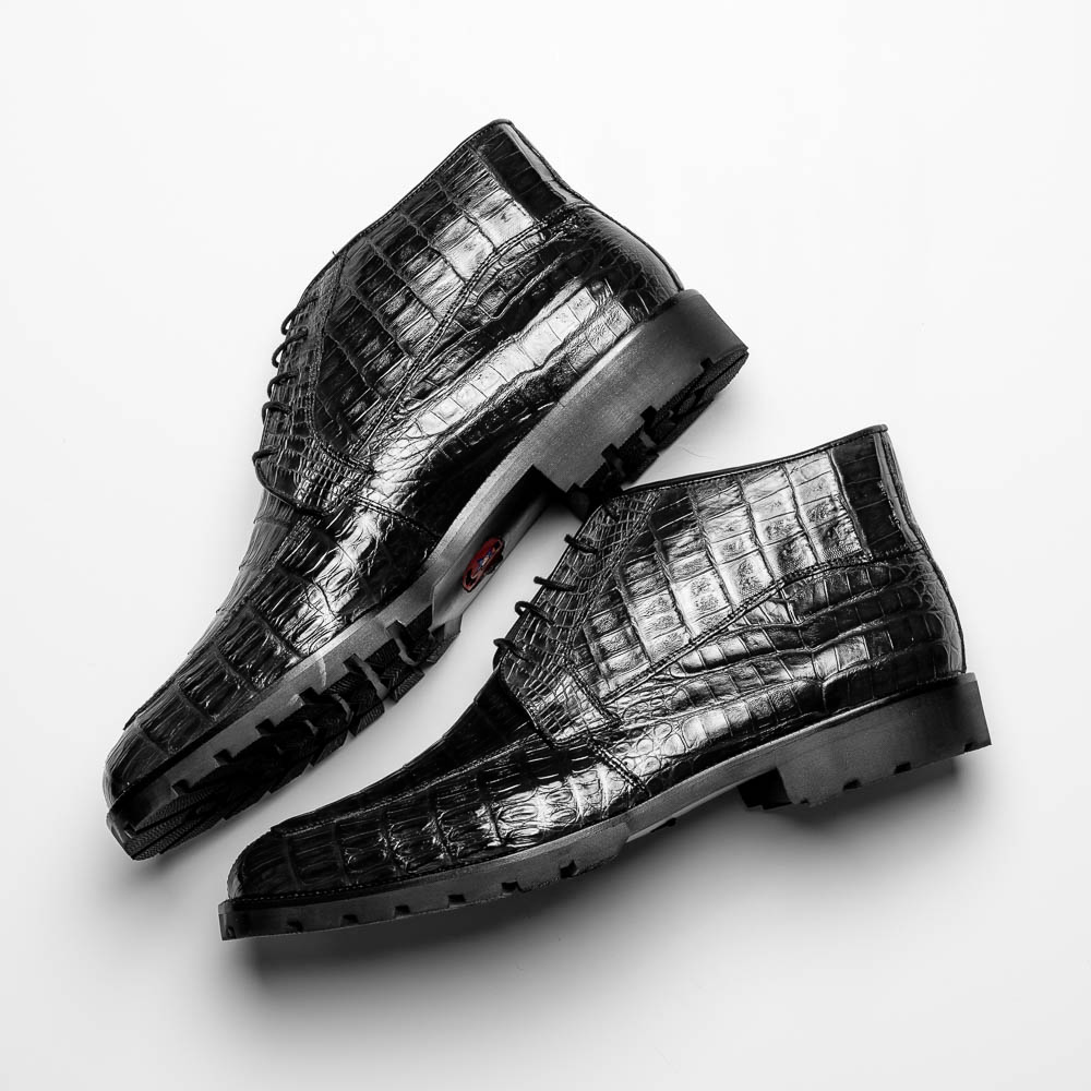 Los Altos Caiman Belly Boots Black