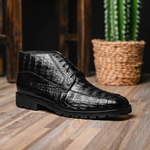Los Altos Caiman Belly Boots Black