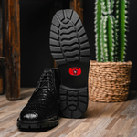 Los Altos Caiman Belly Boots Black