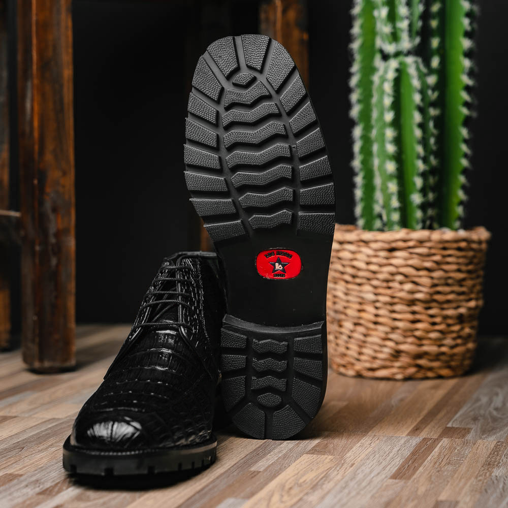 Los Altos Caiman Belly Boots Black