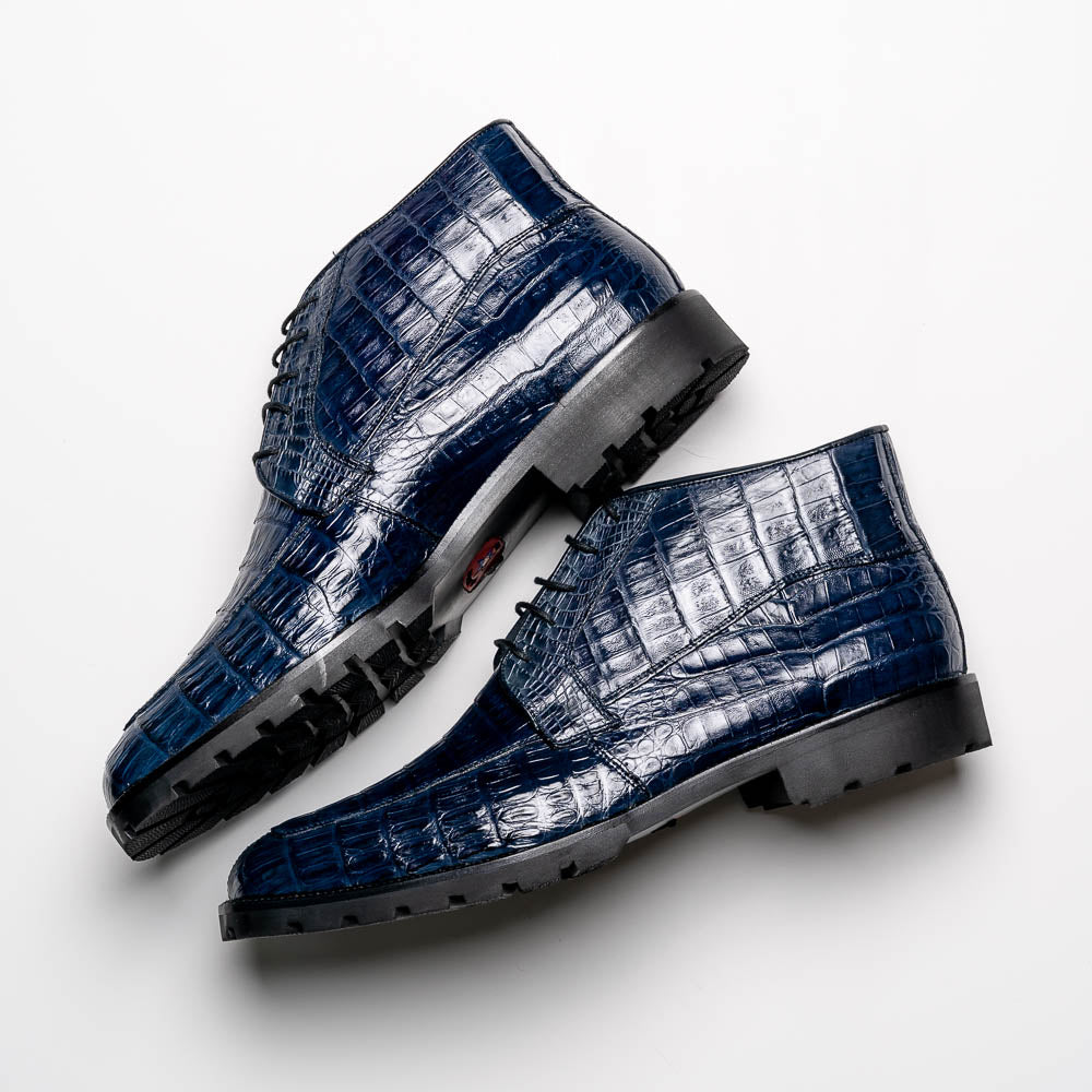 Los Altos Caiman Belly Boots Blue