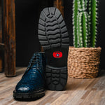 Los Altos Caiman Belly Boots Blue