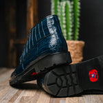 Los Altos Caiman Belly Boots Blue