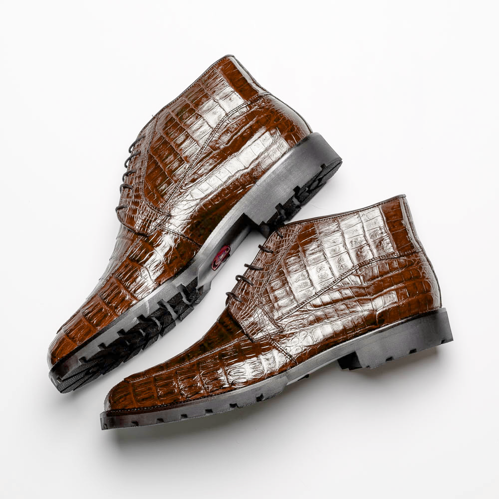 Los Altos Caiman Belly Boots Brown