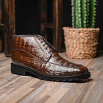 Los Altos Caiman Belly Boots Brown