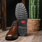 Los Altos Caiman Belly Boots Brown
