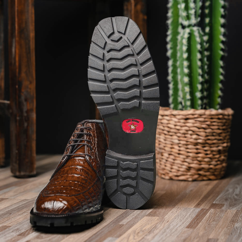 Los Altos Caiman Belly Boots Brown
