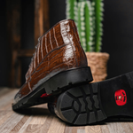 Los Altos Caiman Belly Boots Brown