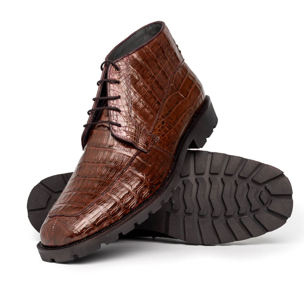 Los Altos Caiman Belly Boots Brown