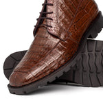 Los Altos Caiman Belly Boots Brown