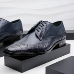 Lombardy Caiman & Calf Shoes Navy Blue
