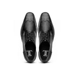 Lombardy Caiman Belly & Calfskin Wingtip Shoes Black