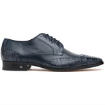 Lombardy Caiman Belly & Calfskin Wingtip Shoes Navy Blue