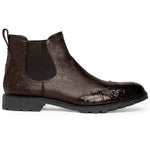 Lombardy Caiman Belly & Smooth Ostrich Chelsea Boots Brown