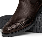 Lombardy Caiman Belly & Smooth Ostrich Chelsea Boots Brown