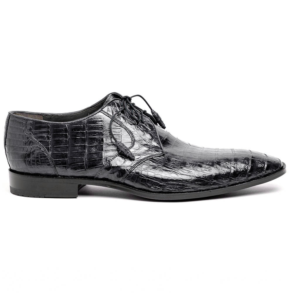 Los Altos Caiman Belly Derby Shoes Black
