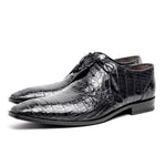 Los Altos Caiman Belly Derby Shoes Black