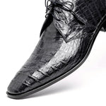 Los Altos Caiman Belly Derby Shoes Black