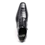 Los Altos Caiman Belly Derby Shoes Black