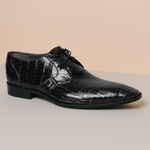 Los Altos Caiman Belly Derby Shoes Black
