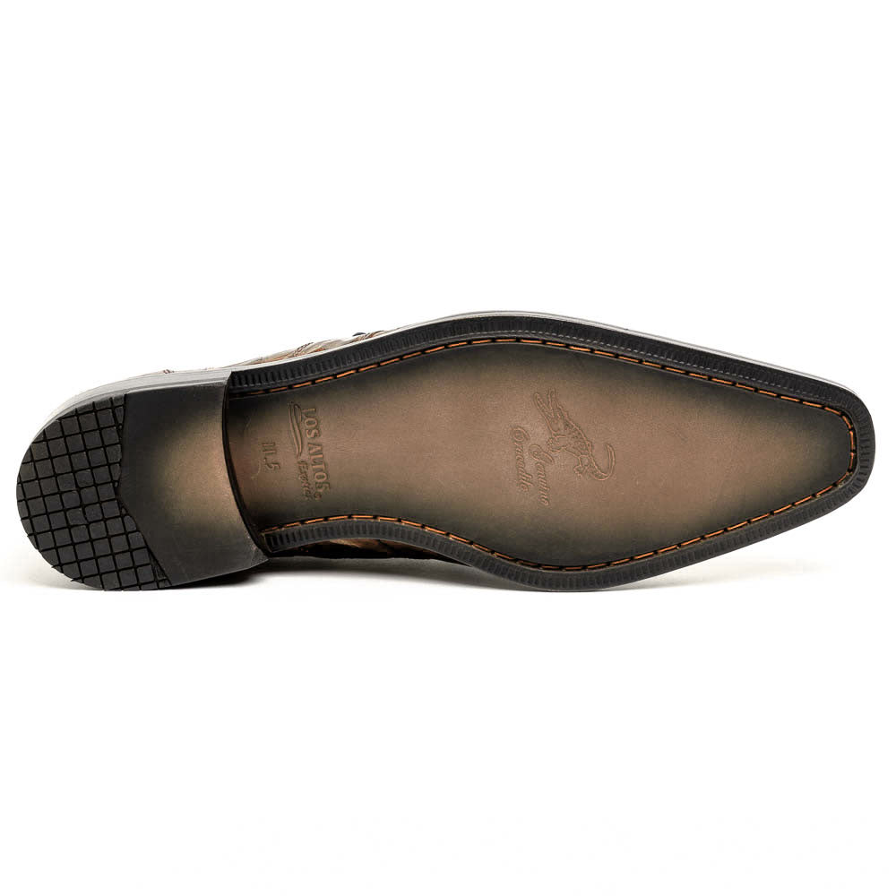 Los Altos Caiman Belly Derby Shoes Brown