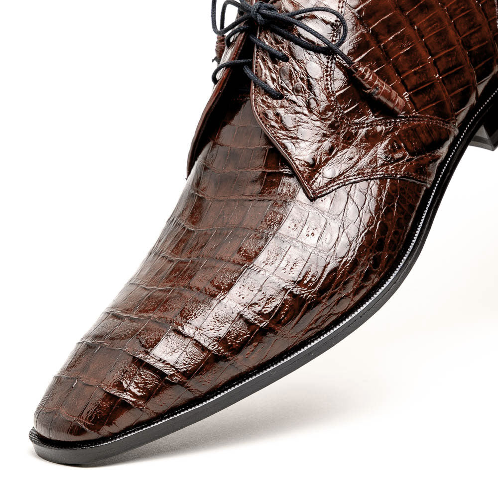 Los Altos Caiman Belly Derby Shoes Brown