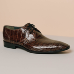Los Altos Caiman Belly Derby Shoes Brown