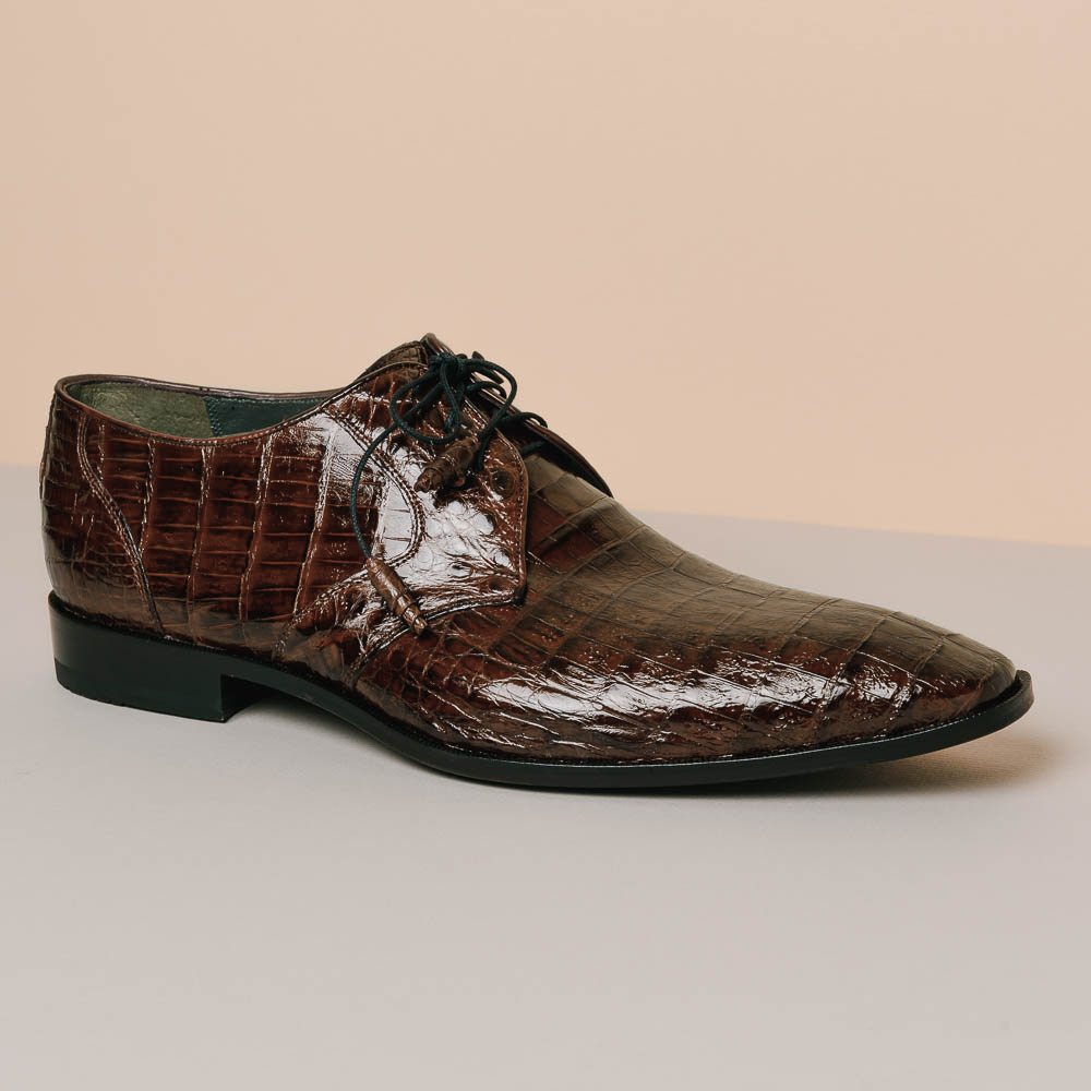 Los Altos Caiman Belly Derby Shoes Brown