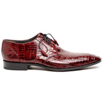 Los Altos Caiman Belly Derby Shoes Burgundy