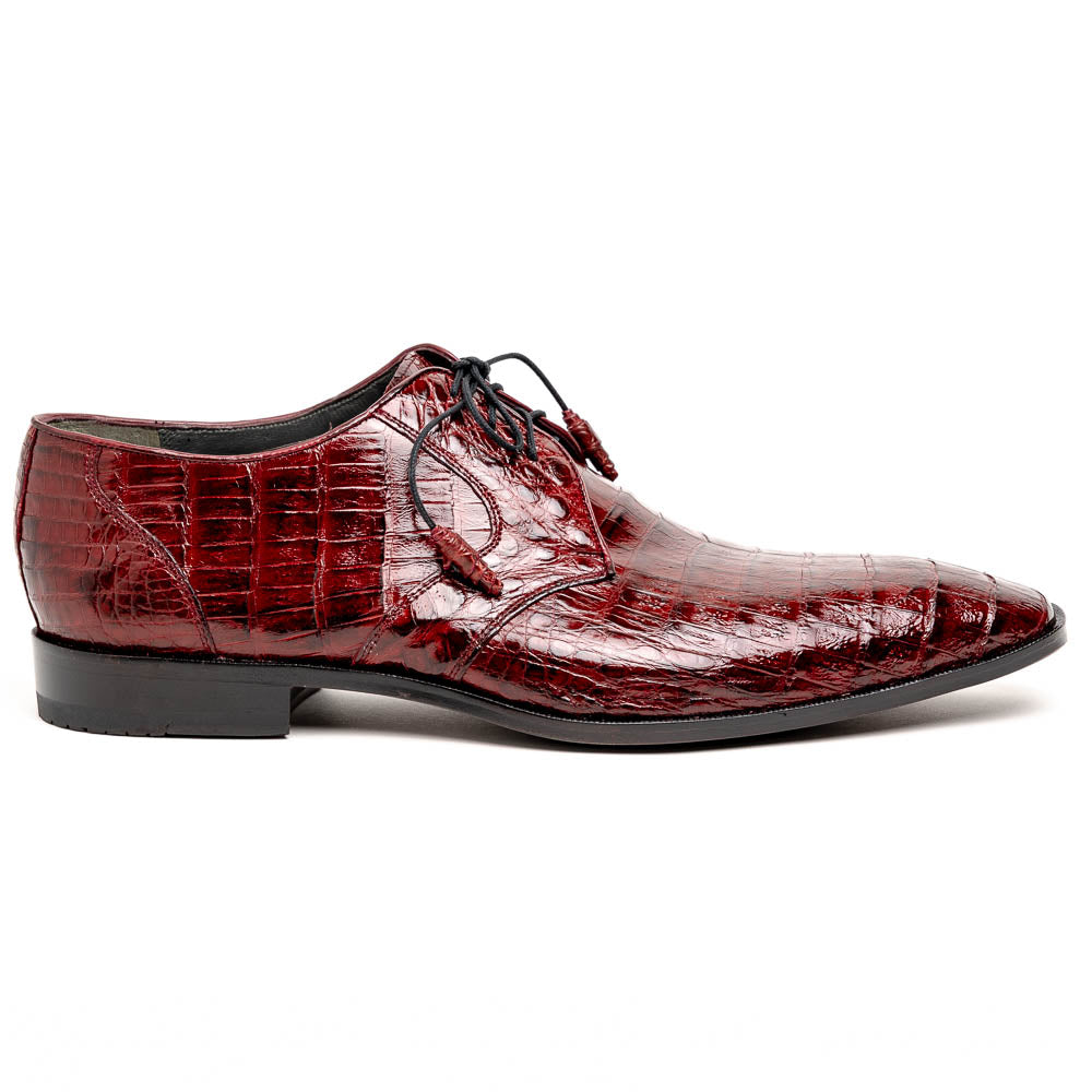 Los Altos Caiman Belly Derby Shoes Burgundy