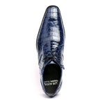 Los Altos Caiman Belly Derby Shoes Faded Navy