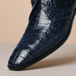 Los Altos Caiman Belly Shoes Navy