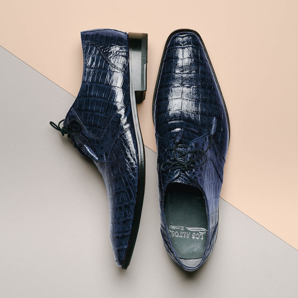 Los Altos Caiman Belly Shoes Navy