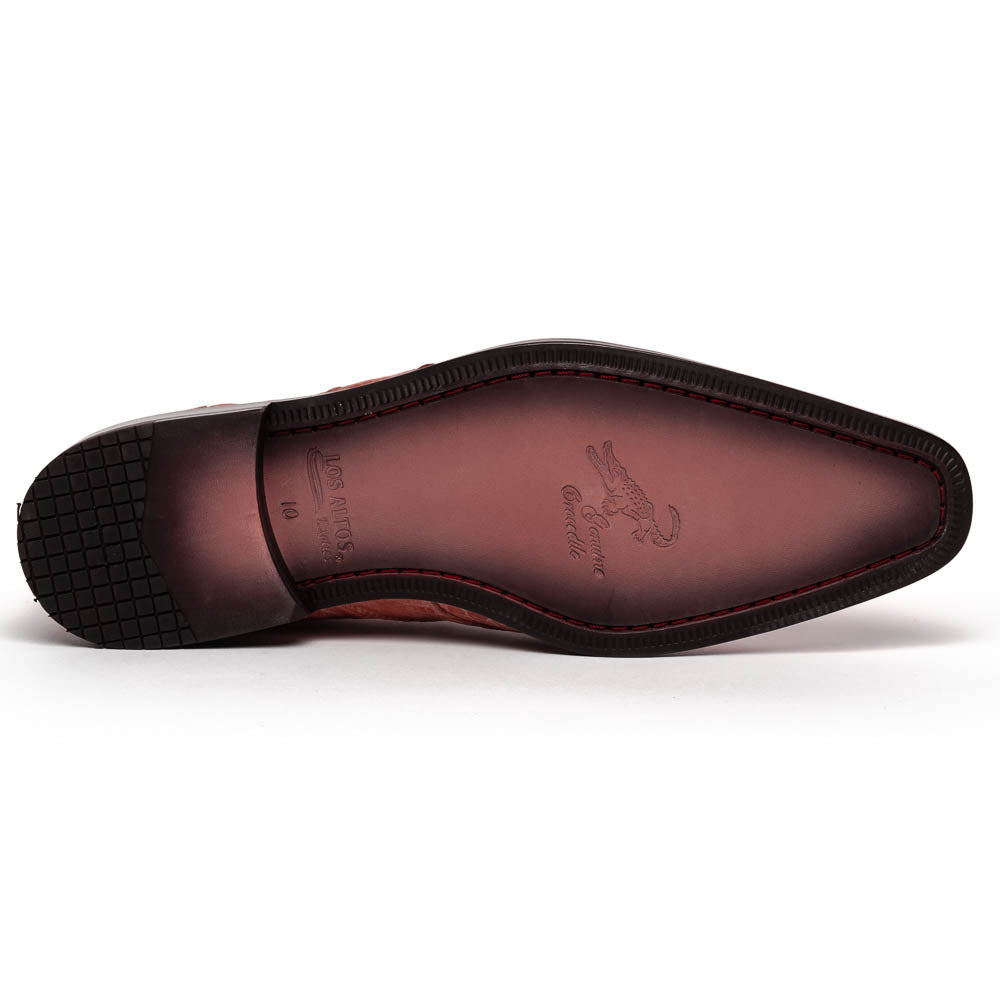 Los Altos Caiman Belly Derby Shoes Faded Cognac