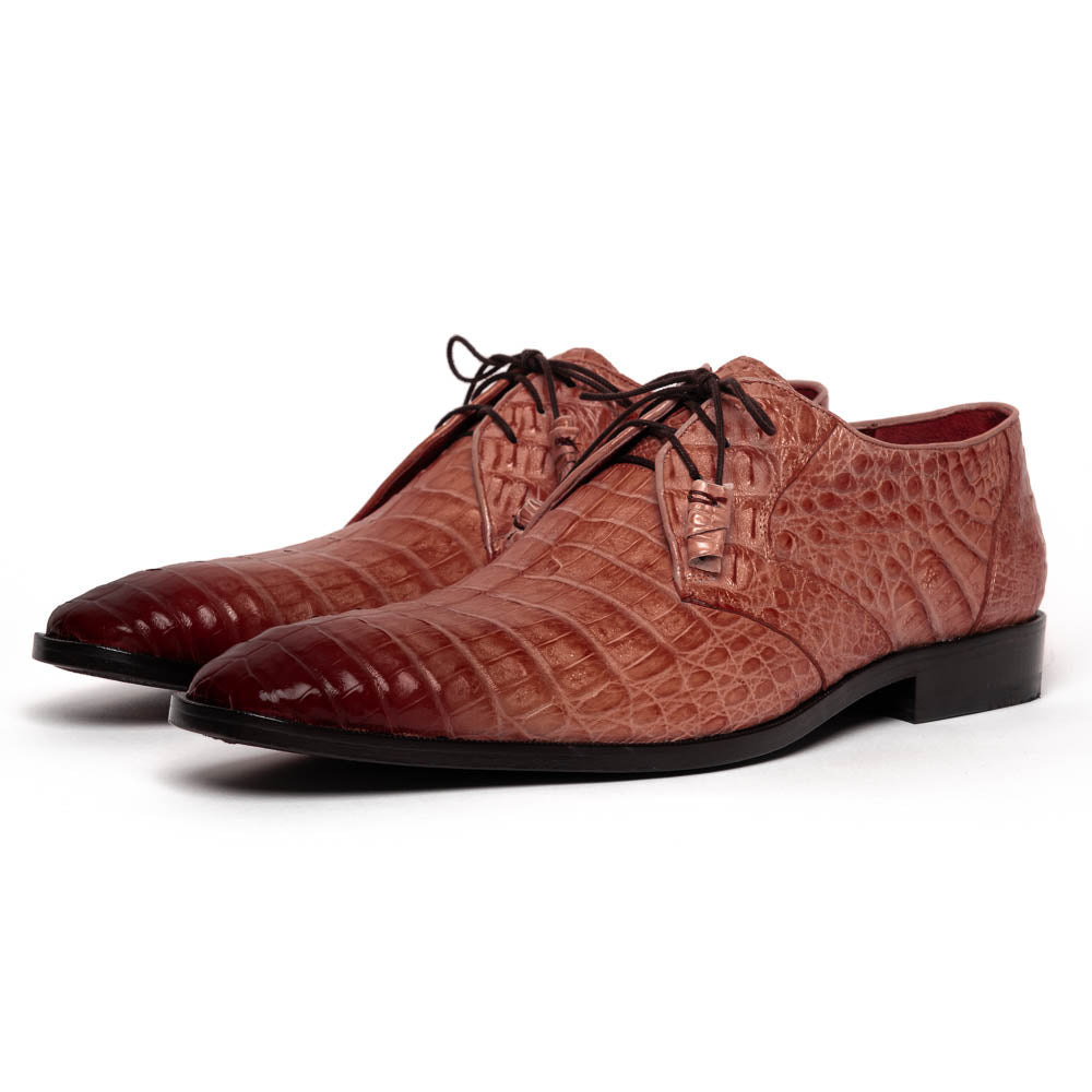 Los Altos Caiman Belly Derby Shoes Faded Cognac