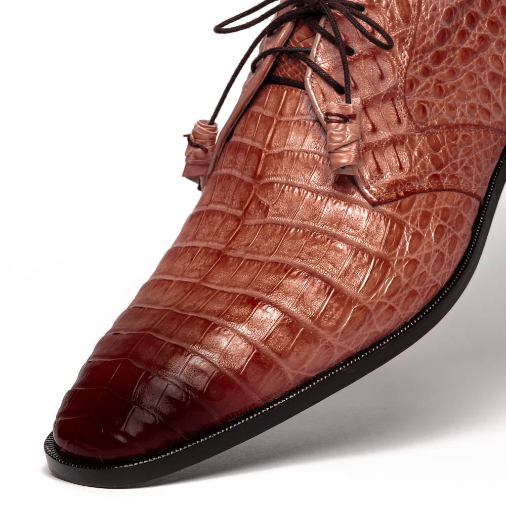 Los Altos Caiman Belly Derby Shoes Faded Cognac