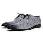Los Altos Caiman Belly Derby Shoes Faded Gray
