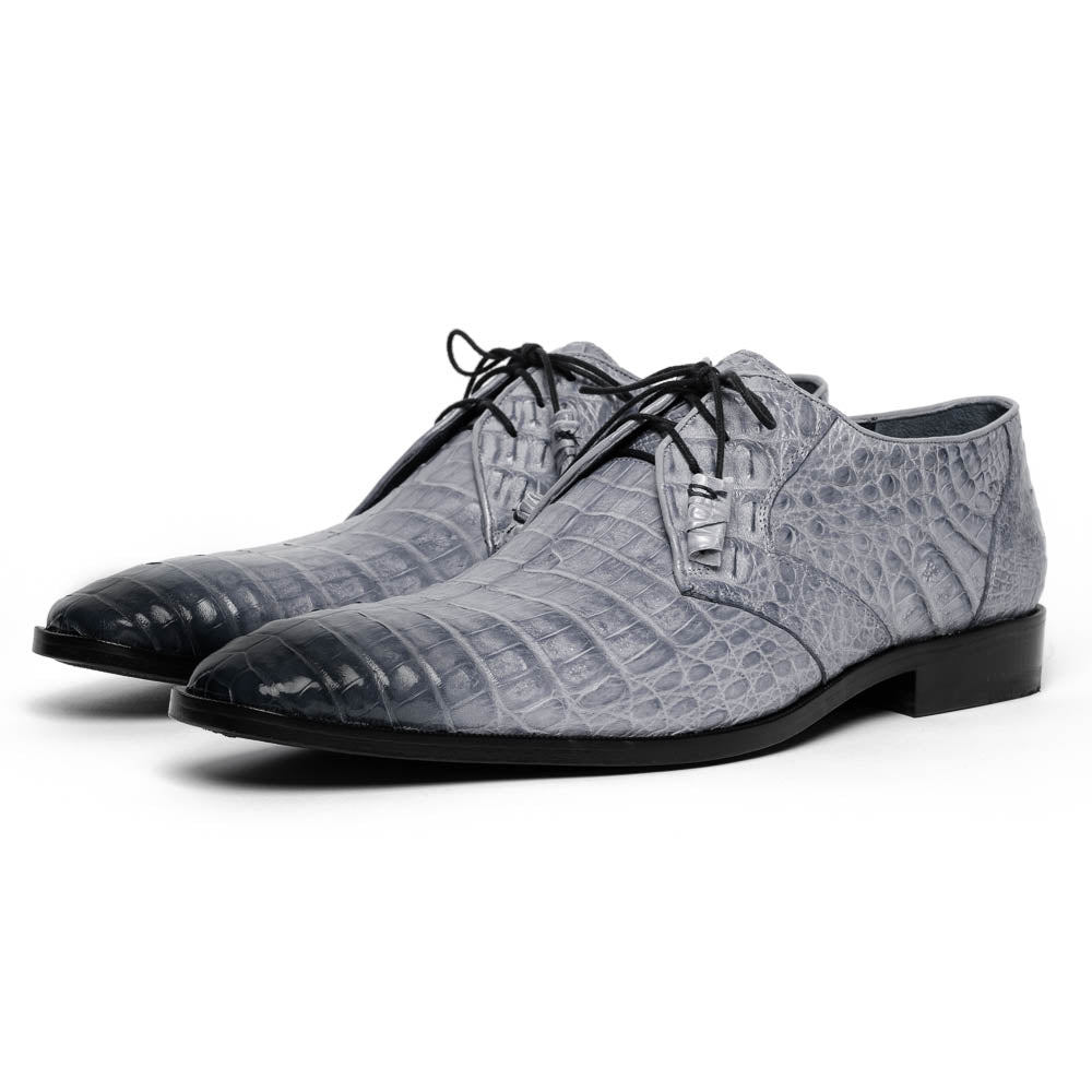 Los Altos Caiman Belly Derby Shoes Faded Gray