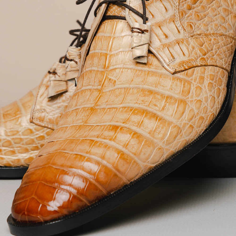 Los Altos Caiman Belly Derby Shoes Faded Oryx