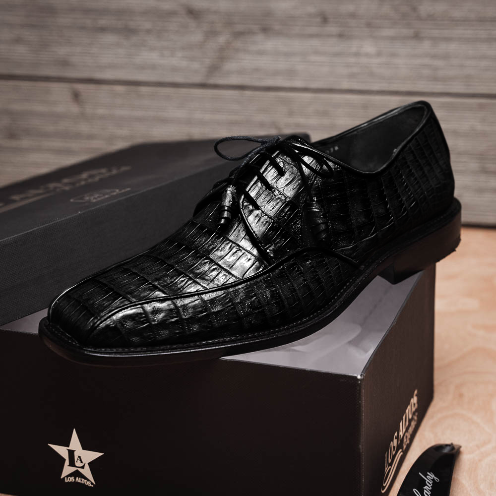 Los Altos Caiman Belly Bicycle Toe Shoes Black