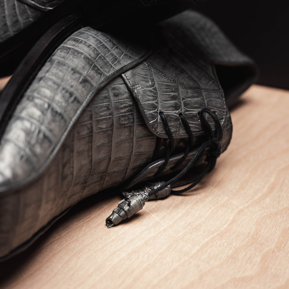 Los Altos Caiman Belly Shoes Gray