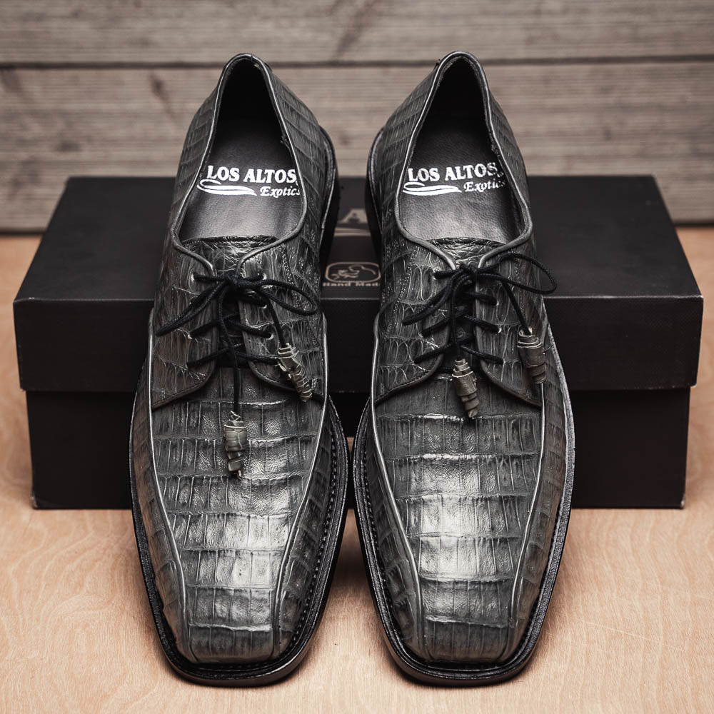 Los Altos Caiman Belly Bicycle Toe Shoes Gray