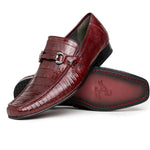 Los Altos Caiman & Lizard Bit Loafers Burgundy
