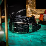 Marco Di Milano Caiman Crocodile Belt Black