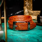 Marco Di Milano Caiman Crocodile Belt Honey