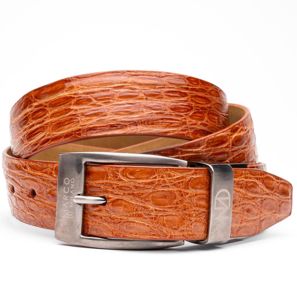 Marco Di Milano Caiman Crocodile Belt Honey