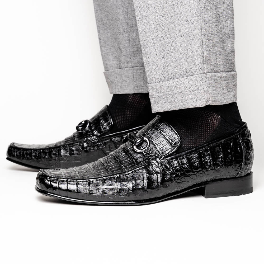 Los Altos Caiman Bit Loafers Black