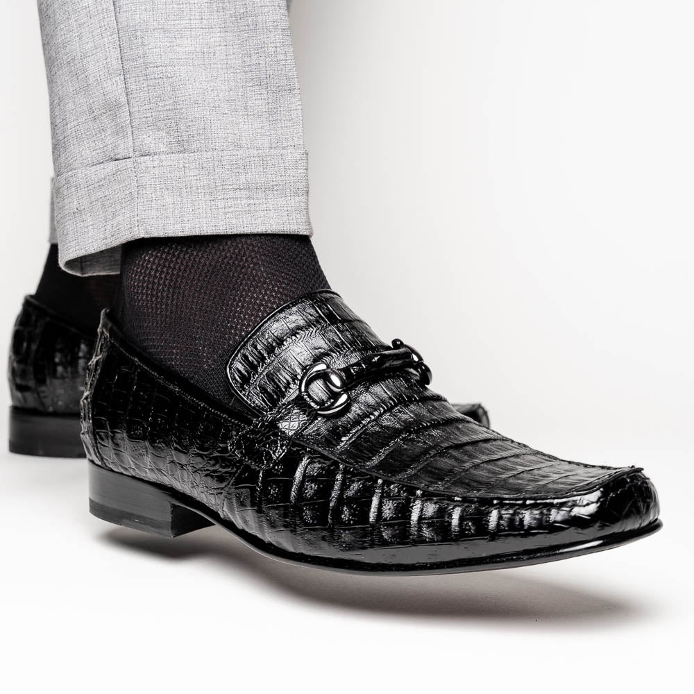 Los Altos Caiman Bit Loafers Black