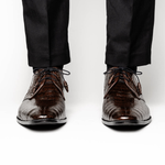 Los Altos Caiman Belly Derby Shoes Brown